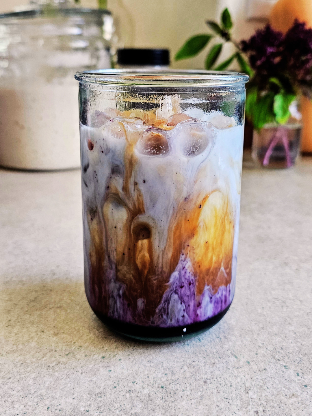 Iced Blueberry Latte