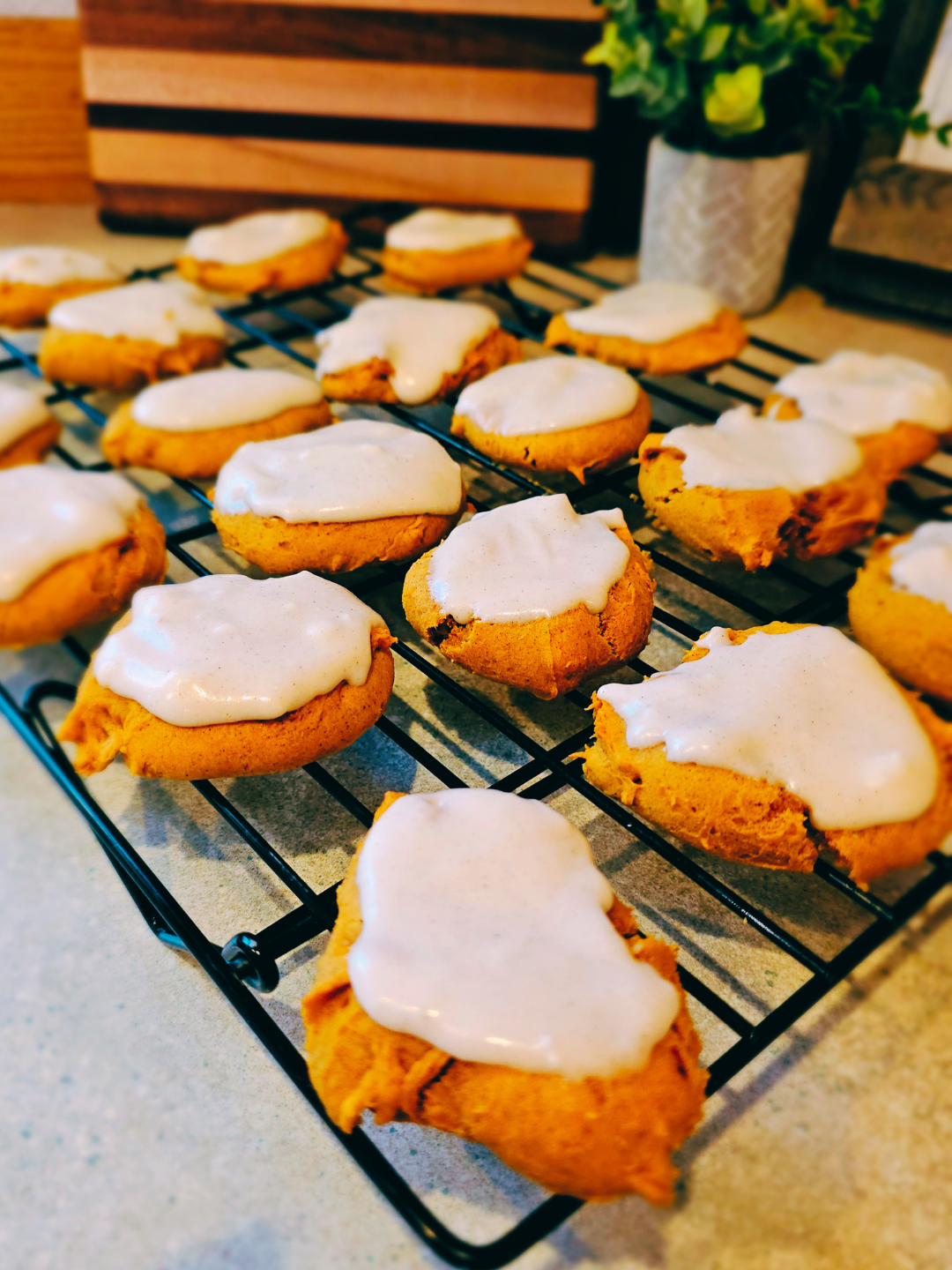 Gluten-Free Pumpkin Cookies with Cinnamon Cream Cheese Frosting